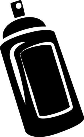 Retro Spray Can Silhouette on Transparent Background