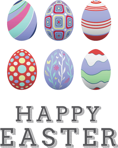 colorful easter eggs with festive text on transparent background - Download Free Stock Videos Pikwizard.com