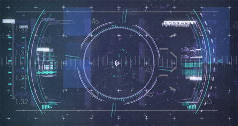 Futuristic Digital Interface with Financial Data and Glitches