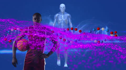 Innovative Sports Technology with Basketball Player and Digital DNA