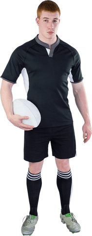 Transparent Portrait of Rugby Player Holding Ball with Confidence - Download Free Stock Videos Pikwizard.com