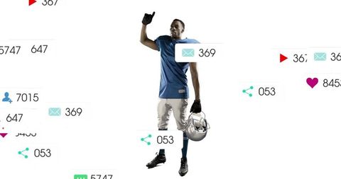 Athlete in Jersey Engaging with Digital Technology and Metrics