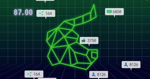 futuristic polygonal bull with social media analytics data - Download Free Stock Images Pikwizard.com