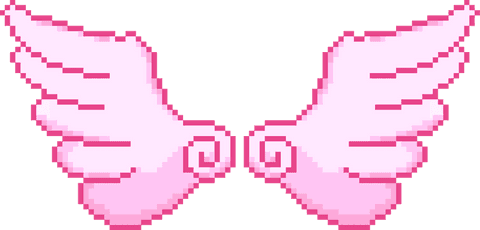 pixel art pink wings on transparent background - Download Free Stock Videos Pikwizard.com