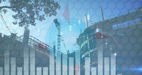 Futuristic Cityscape Merging with Financial Data