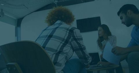 Collaborative Teamwork: Diverse Colleagues in Active Discussion Room