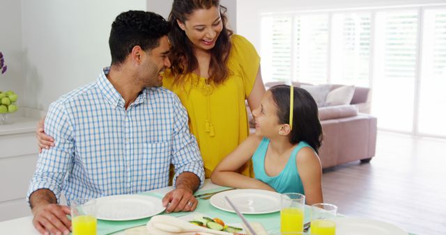 Happy Family Dining Together at Home - Download Free Stock Images Pikwizard.com