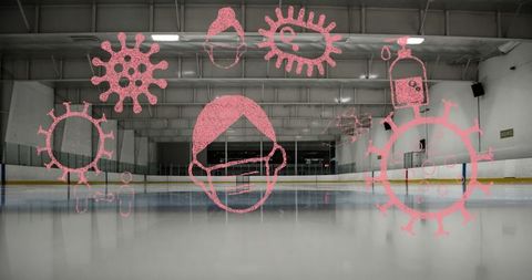 Empty ice rink highlighting covid-19 impact on sports