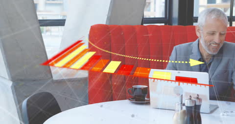 Caucasian Businessman Interacting with Advanced Digital Interface