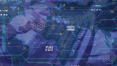 Global Data Analysis Interface with Futuristic Elements
