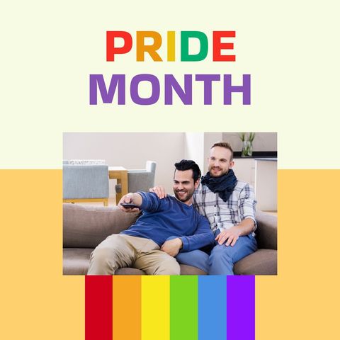 Happy Gay Couple Celebrating Pride Month with Love and Joy