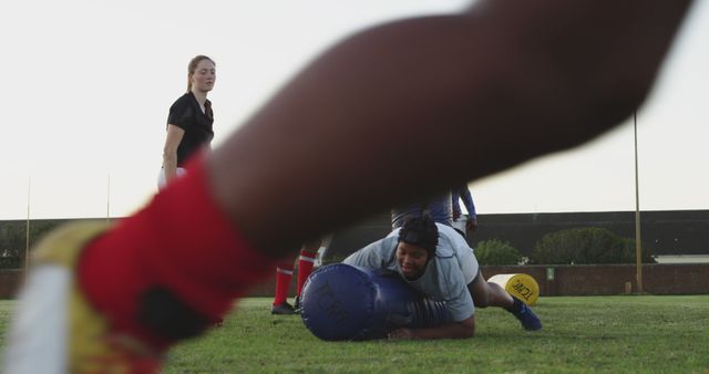 Diverse Group of Athletes Playing Rugby on Field - Download Free Stock Images Pikwizard.com