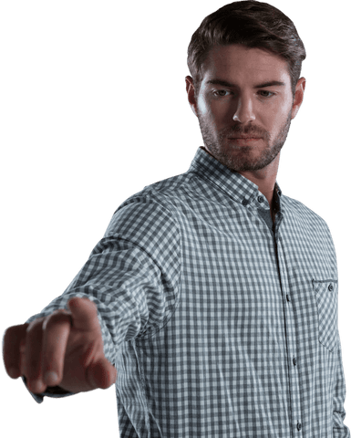 Man Interacting with Transparent Innovative Screen - Download Free Stock Videos Pikwizard.com