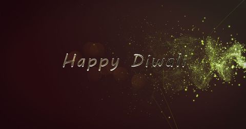 Festive happy diwali text with shimmering effect