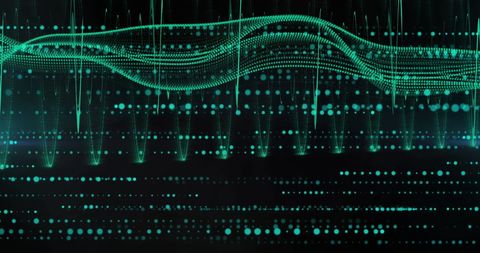 Abstract Digital Wave Displaying Data Processing over Dark Background - Download Free Stock Images Pikwizard.com