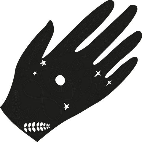 esoteric hand with botanical motifs on transparent background - Download Free Stock Videos Pikwizard.com