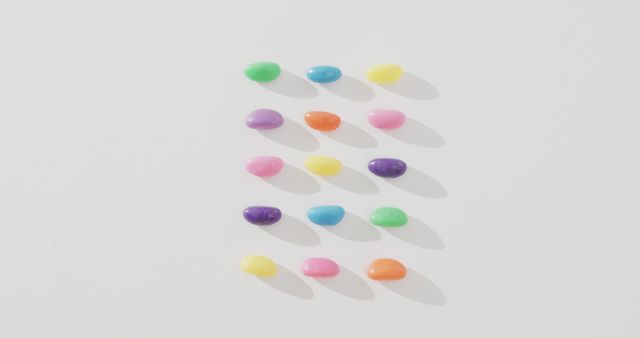 Overhead View of Colorful Sweets with Shadows on White Background - Download Free Stock Images Pikwizard.com