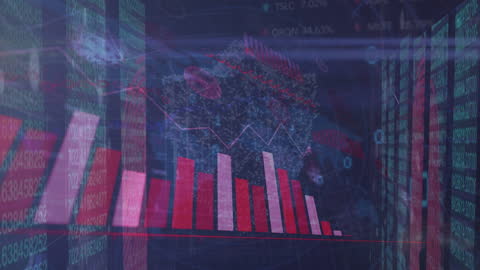 Animated Data and Shield Graphics Depicting Digital Security Technology