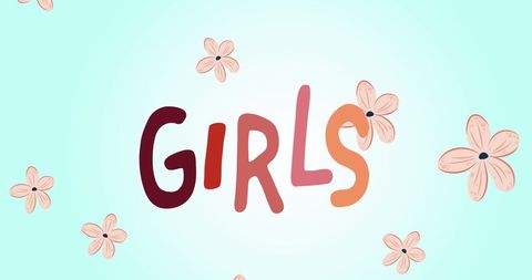 Creative Girls Text with Floral Design on Pastel Background - Download Free Stock Images Pikwizard.com