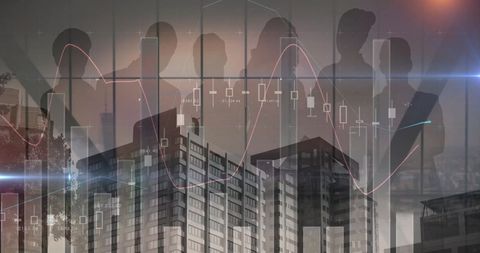 Global Businesspeople Overlaid with Financial Data and Cityscape - Download Free Stock Images Pikwizard.com