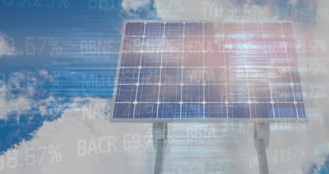 Solar Panel and Financial Data with Clouds