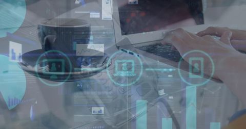 Digital analytics concept with graphs and global networking