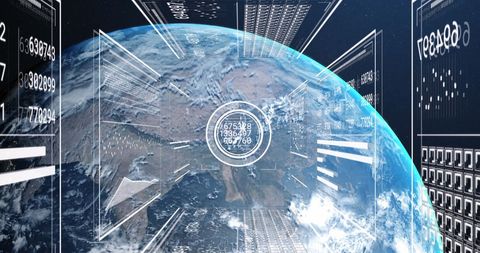 Global Data Streams Merging with Digital Earth - Download Free Stock Images Pikwizard.com