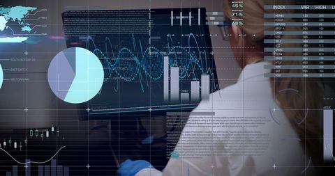 Caucasian Female Scientist Analyzing Data on Computer Screen - Download Free Stock Images Pikwizard.com