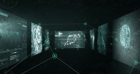 Advanced Digital Screens Displaying Scientific Data - Download Free Stock Images Pikwizard.com