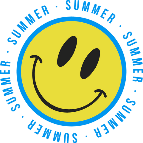 flat yellow smiley face with blue summer ring on transparent background - Download Free Stock Videos Pikwizard.com