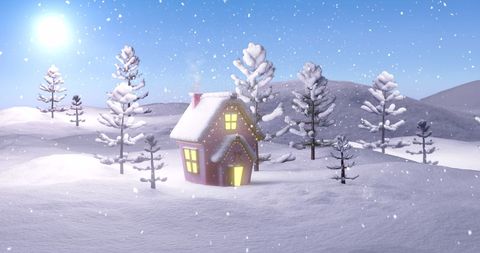Charming Cottage in Snowy Winter Wonderland - Download Free Stock Images Pikwizard.com