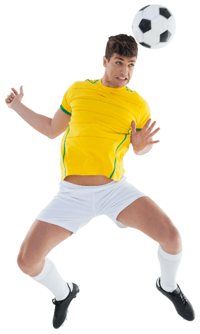 caucasian male soccer player heading ball on transparent background - Download Free Stock Videos Pikwizard.com