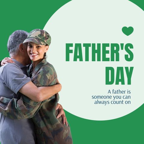 father's day celebration with military daughter embracing father - Download Free Stock Templates Pikwizard.com
