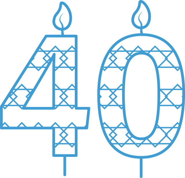 Transparent Blue Patterned 40th Birthday Candle Illustration - Download Free Stock Videos Pikwizard.com