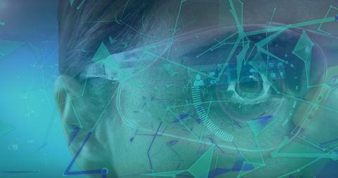 closeup of futuristic glasses in digital networking context - Download Free Stock Images Pikwizard.com