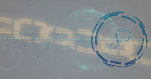 Data analysis concept with magnifying glass overlay