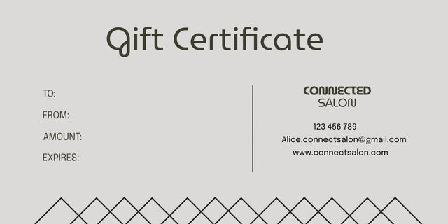 This elegant, minimalistic template allows salons, boutiques, and educational institutions to offer personalized gift certificates. It features sections for recipient and sender names, amount, and expiration, making it ideal for promoting beauty services, courses, or boutique products. Businesses can easily customize contact information to fit their brand identity, ensuring a professional look. This versatile template is suitable for printing and digital use.