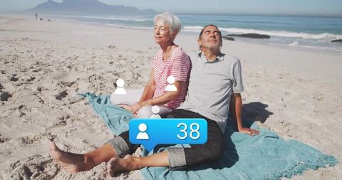 Relaxing Senior Couple Enjoying Beachtime Serenity Together