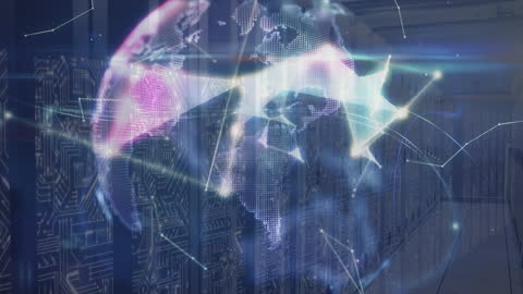 Digital Globe and Network Overlays in a Server Room