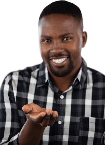 smiling man gesturing open hand transparent background - Download Free Stock Videos Pikwizard.com