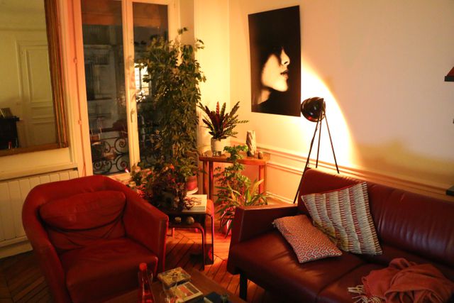 Modern Cozy Living Room with Leather Furniture and Indoor Plants - Download Free Stock Photos Pikwizard.com