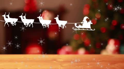 Magical Christmas Sleigh and Reindeer Animation