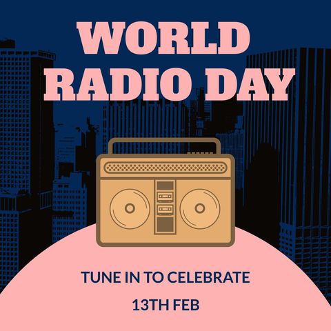 World Radio Day Celebration with Iconic Boombox Design - Download Free Stock Templates Pikwizard.com