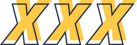 Bold yellow x shapes on transparent confident minimalist design