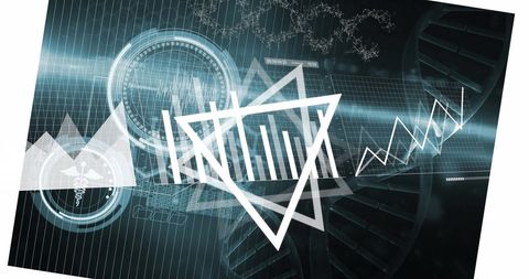 Futuristic data processing with geometric designs