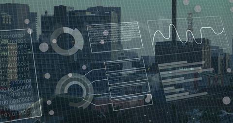 Financial Data Graphics Overlaying Modern Cityscape - Download Free Stock Images Pikwizard.com