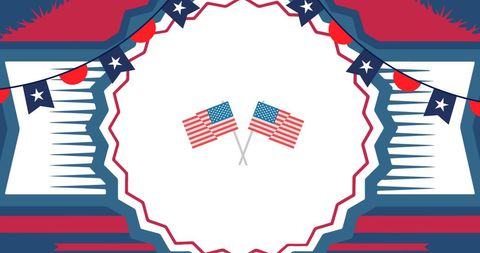 Festive American Flags and Bunting for Celebrations