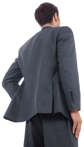 Confident Businessman Standing With Hand on Hip, Rear View Transparent