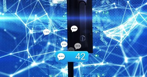 Digital networking with message notifications in data center