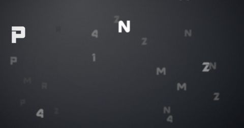 Abstract alphanumeric sequence on grey background